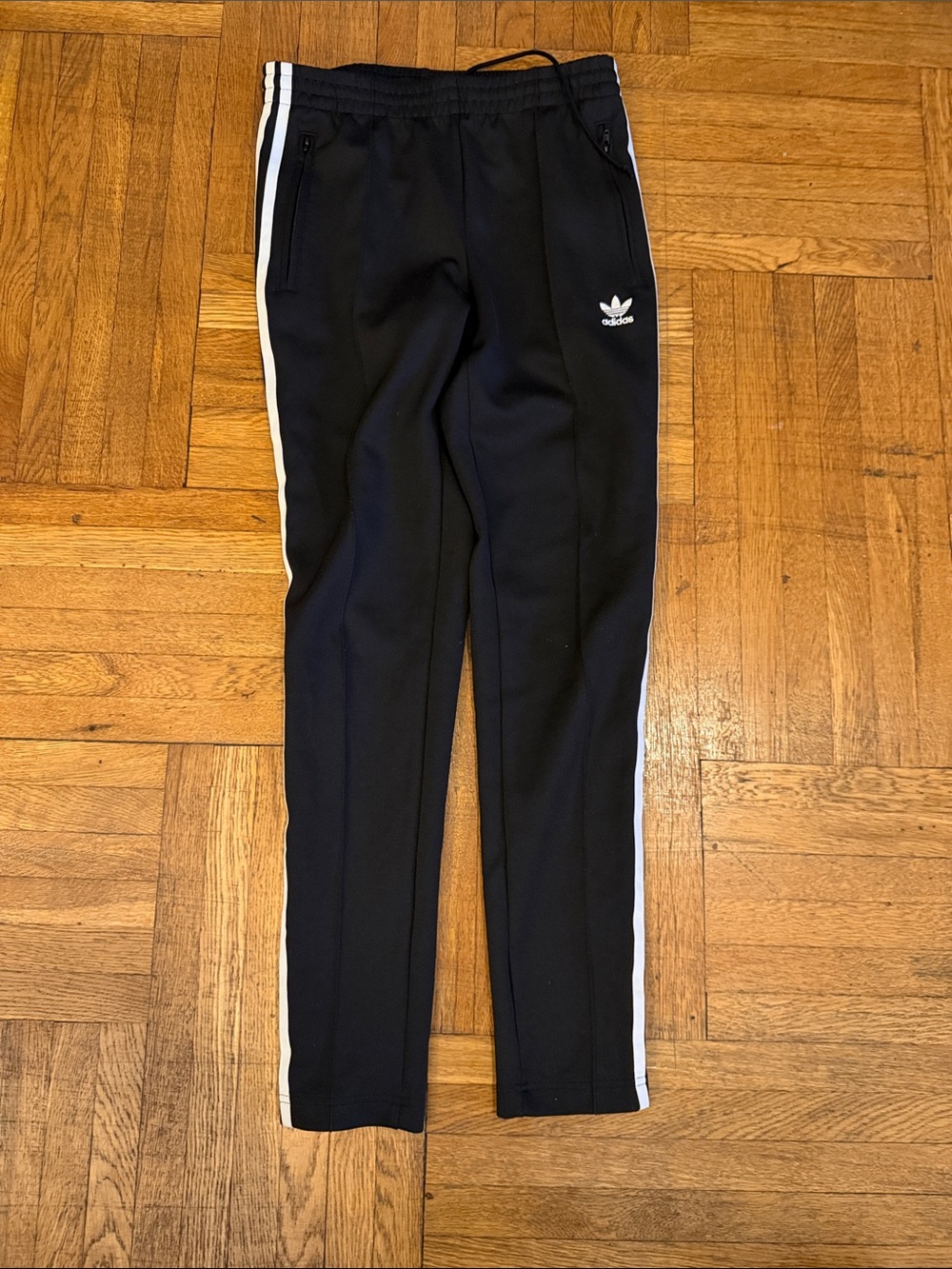 XS adidas Black Joggers with White Side Stripes